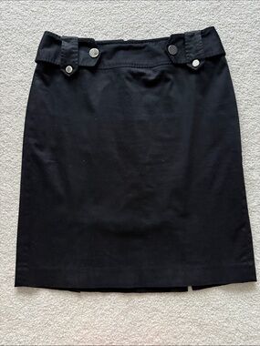 Alfani Black Pencil Skirt Size 10 Button Tab Waist Detail